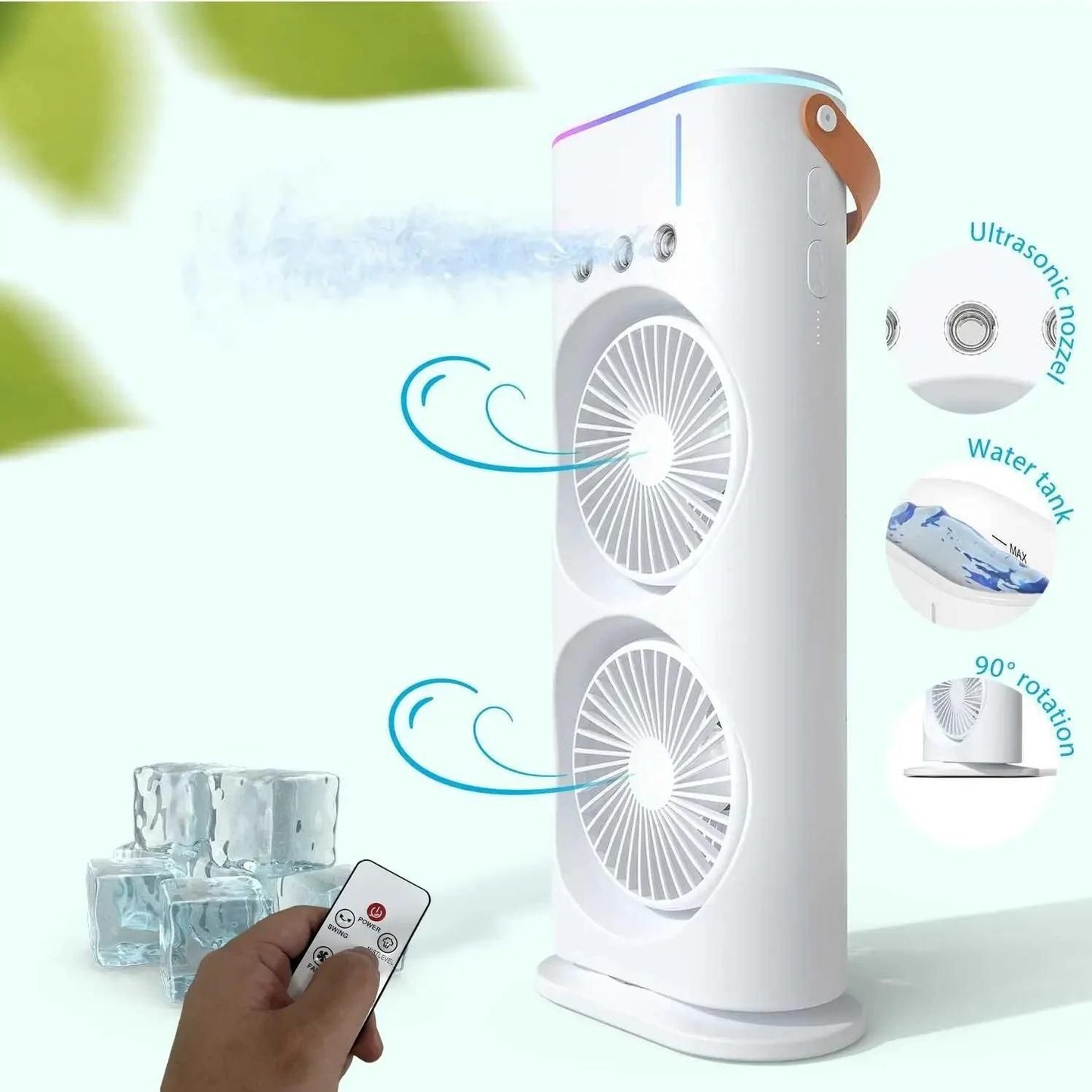 Stay cool and refreshed anywhere with the Double-Ended Spray Fan – dual mist, double breeze, ultimate comfort!