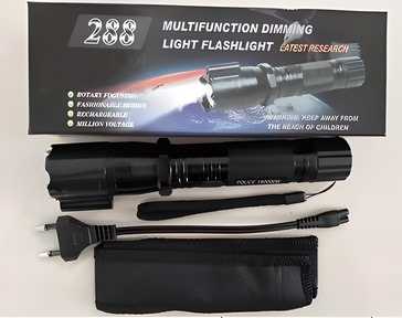 Stay safe with the 3-in-1 Rechargeable Taser Baton – stun gun, flashlight, and laser all in one powerful torch!