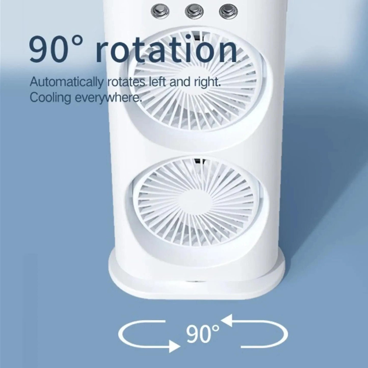 Stay cool and refreshed anywhere with the Double-Ended Spray Fan – dual mist, double breeze, ultimate comfort!