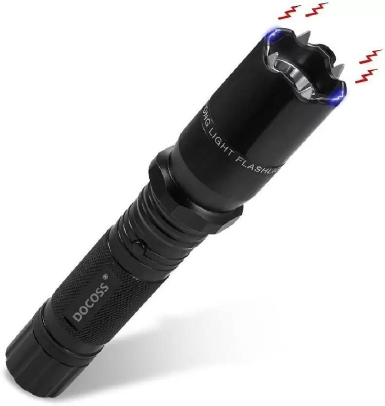 Stay safe with the 3-in-1 Rechargeable Taser Baton – stun gun, flashlight, and laser all in one powerful torch!